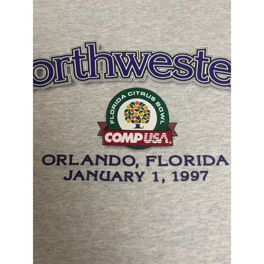 VTG Preppy Galt Sand Northwestern 1997 Citrus Bowl Long Sleeve Shirt XXL Gray